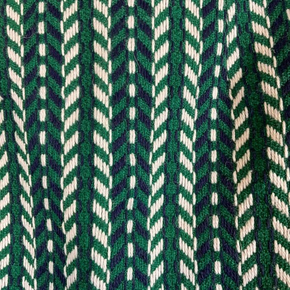 English Factory Knit Skirt M Green White Navy Blue Chevron Lined - Picture 4 of 8